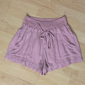 Women's Pink Drawstring Shorts
